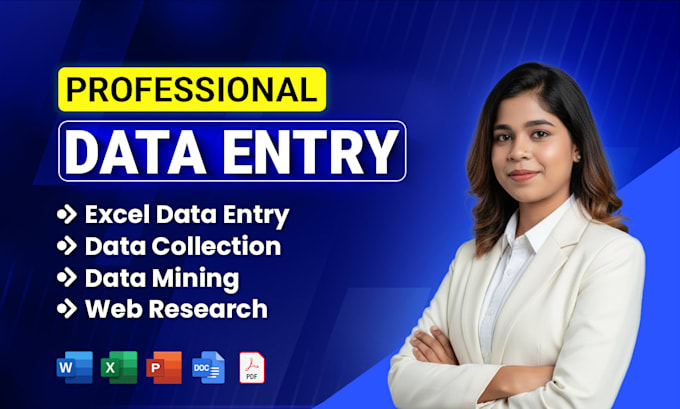 do data entry, web research, excel data entry, data collection and typing tasks