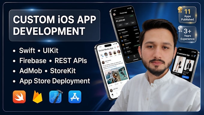 develop a native iphone app using swift, firebase and uikit