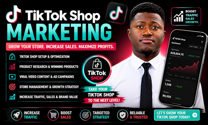 create and optimize tiktok shop, affiliate and tiktok ads
