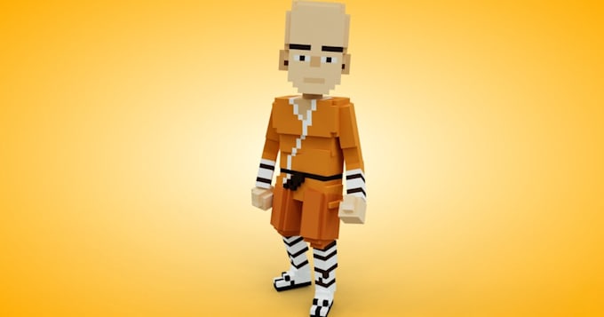 design 3d voxel art nft and game character low ploy, minecraft style