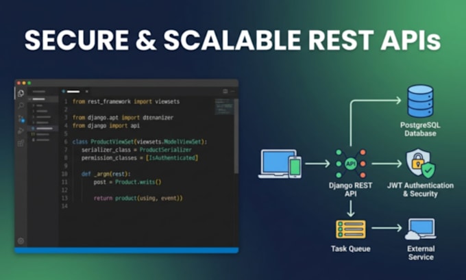 develop secure and scalable rest apis using django drf for web or mobile app