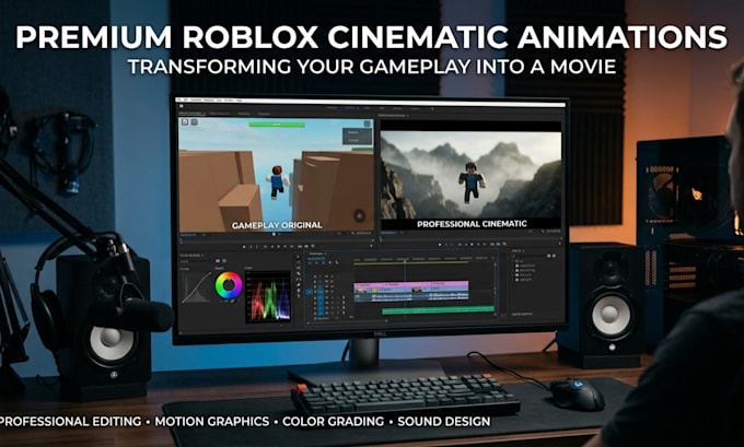 create cinematic roblox animation, cutscene, roblox mini movie, roblox editor