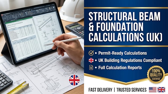 calculate beam and foundation sizes for UK structural building work