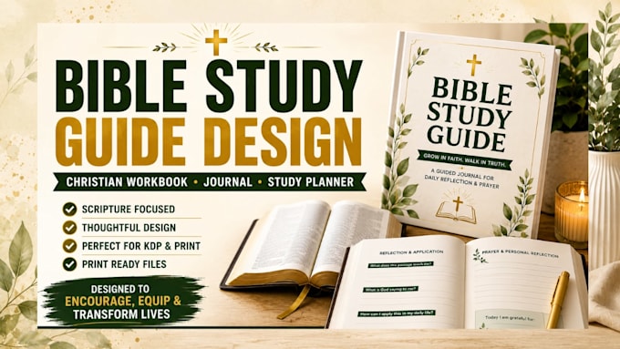 write and design bible study guide, devotional workbook, christian ministry book