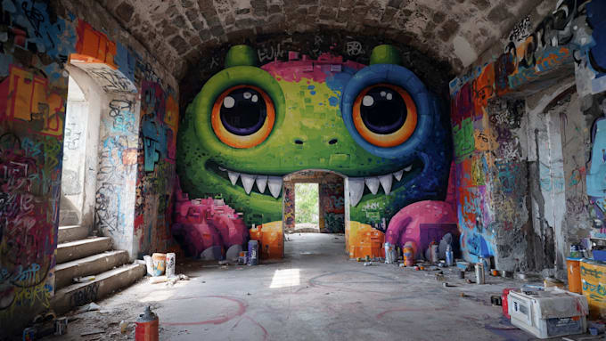 create graffiti pop art designs and murals