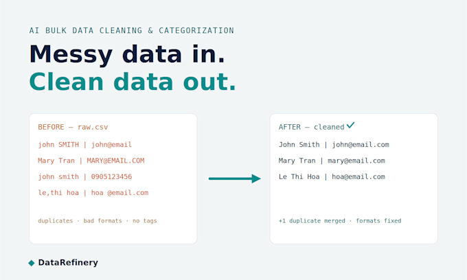 do bulk data cleaning categorization and excel data entry fast