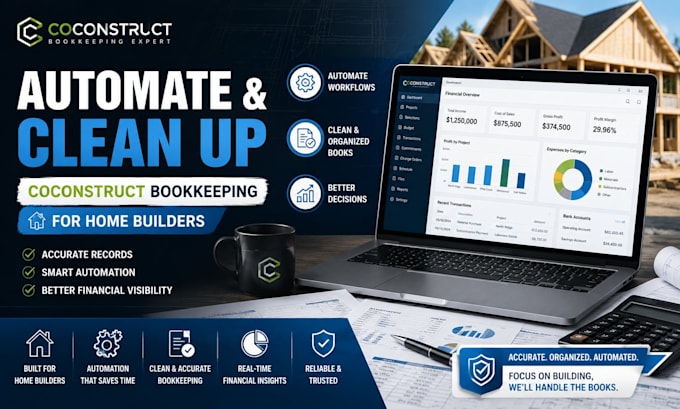 automate and clean up coconstruct bookkeeping for home builders