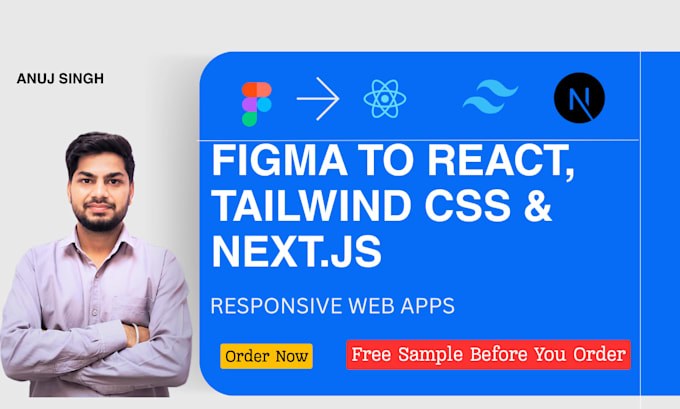 convert figma to react js, next js website with tailwind css