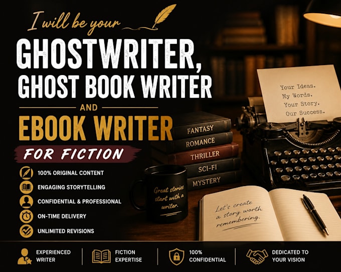 be your ghostwriter, ghost book writer and ebook writer for fiction