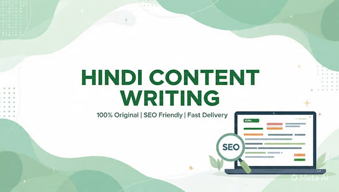 write SEO friendly hindi blog article or website content
