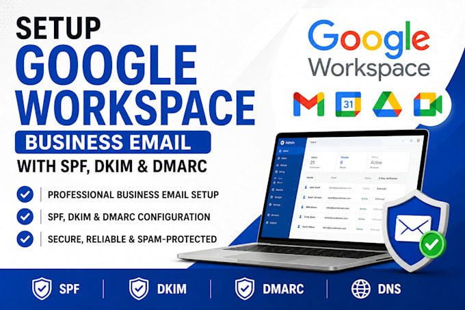 set up google workspace business email with spf dkim and dmarc