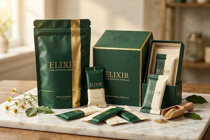 create modern product packaging design with dieline