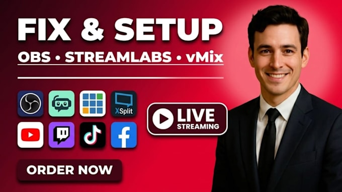 setup and fix obs studio streamlabs and vmix for twitch youtube tiktok and kick