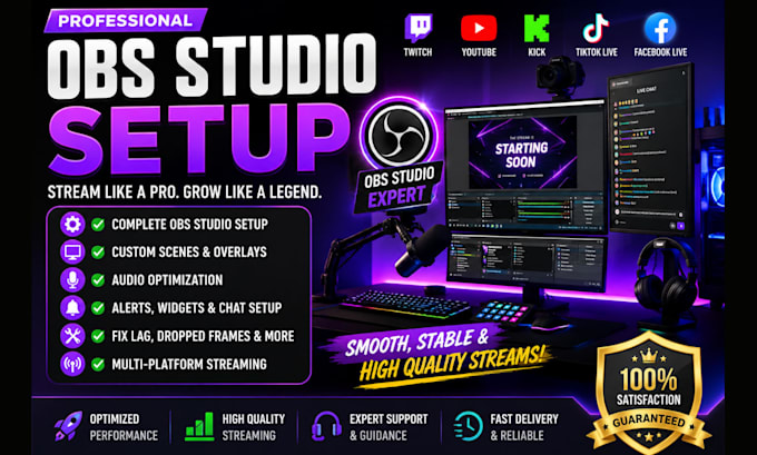 setup obs studio, streamlabs obs, and fix streaming for twitch, youtube live