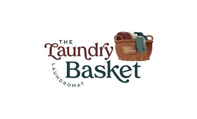 design laundry basket logo will be a safe clean bright