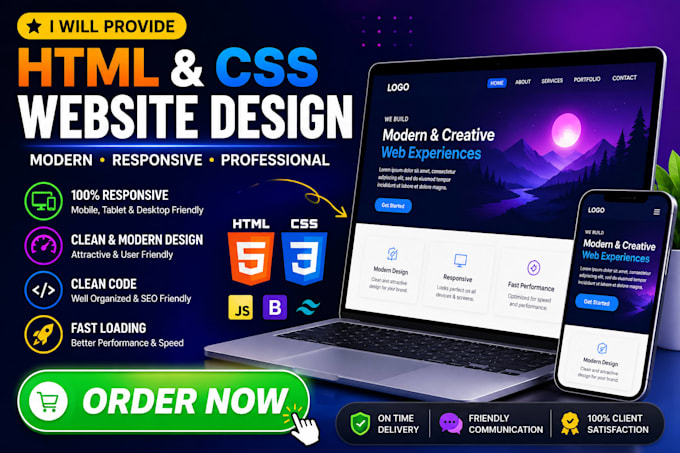 turn your ideas into a clean HTML website design
