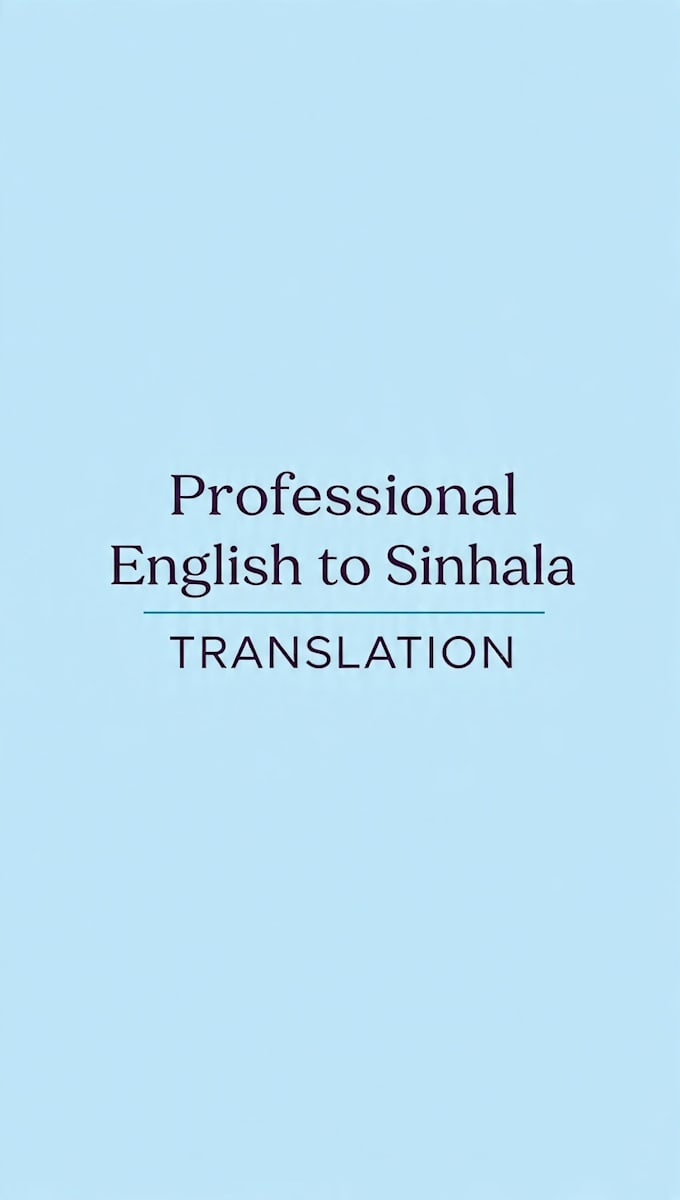 do professional english to sinhala translation