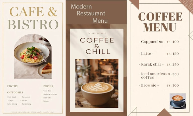 design a modern restaurant menu card design