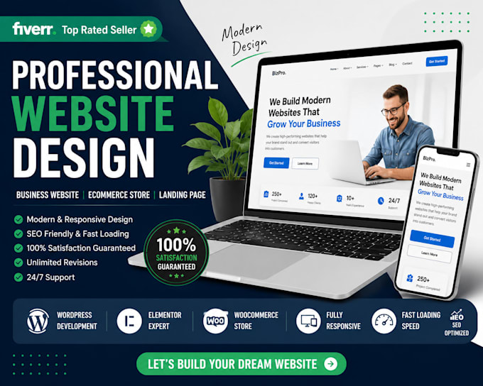 build website ecommerce store and landing page