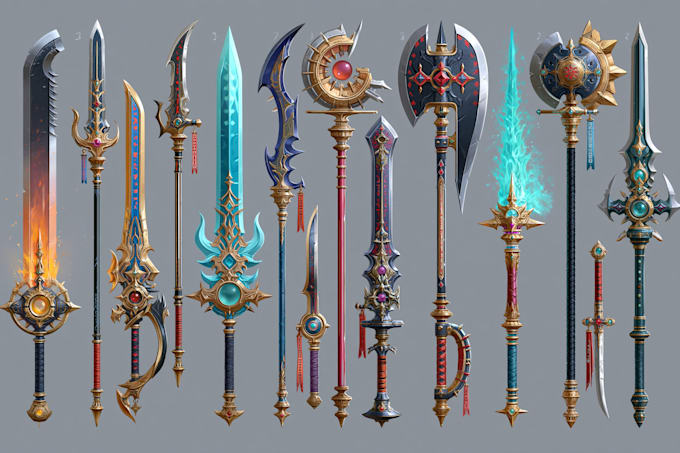 create weapon concept art for you