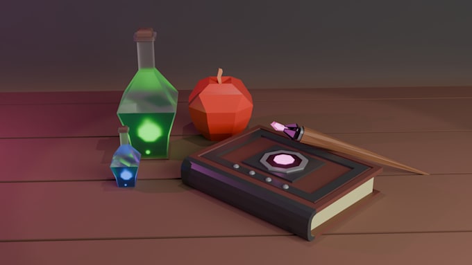 create low poly games props in blender