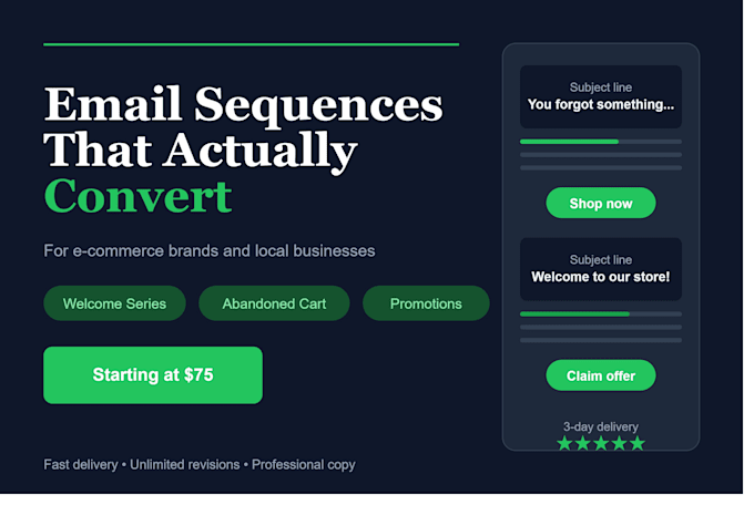 write email sequences for ecommerce and local businesses