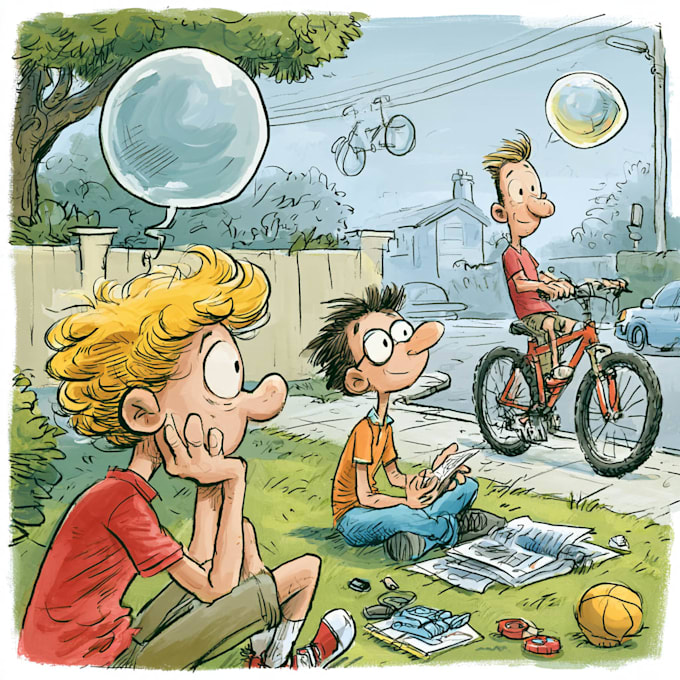draw any humorous comic strip or cartoon