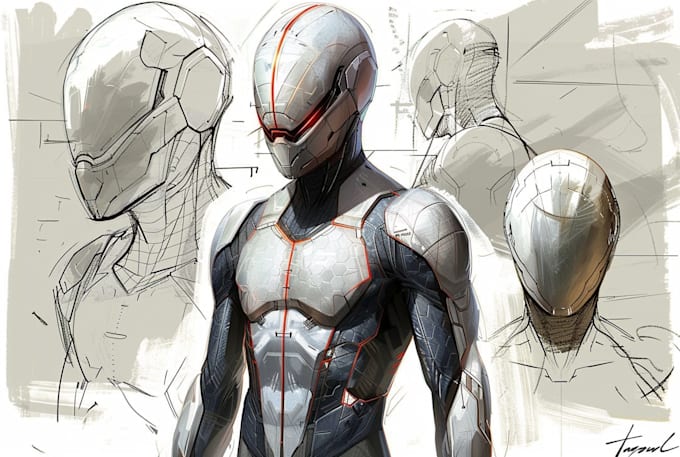 design superhero character design concept art for you