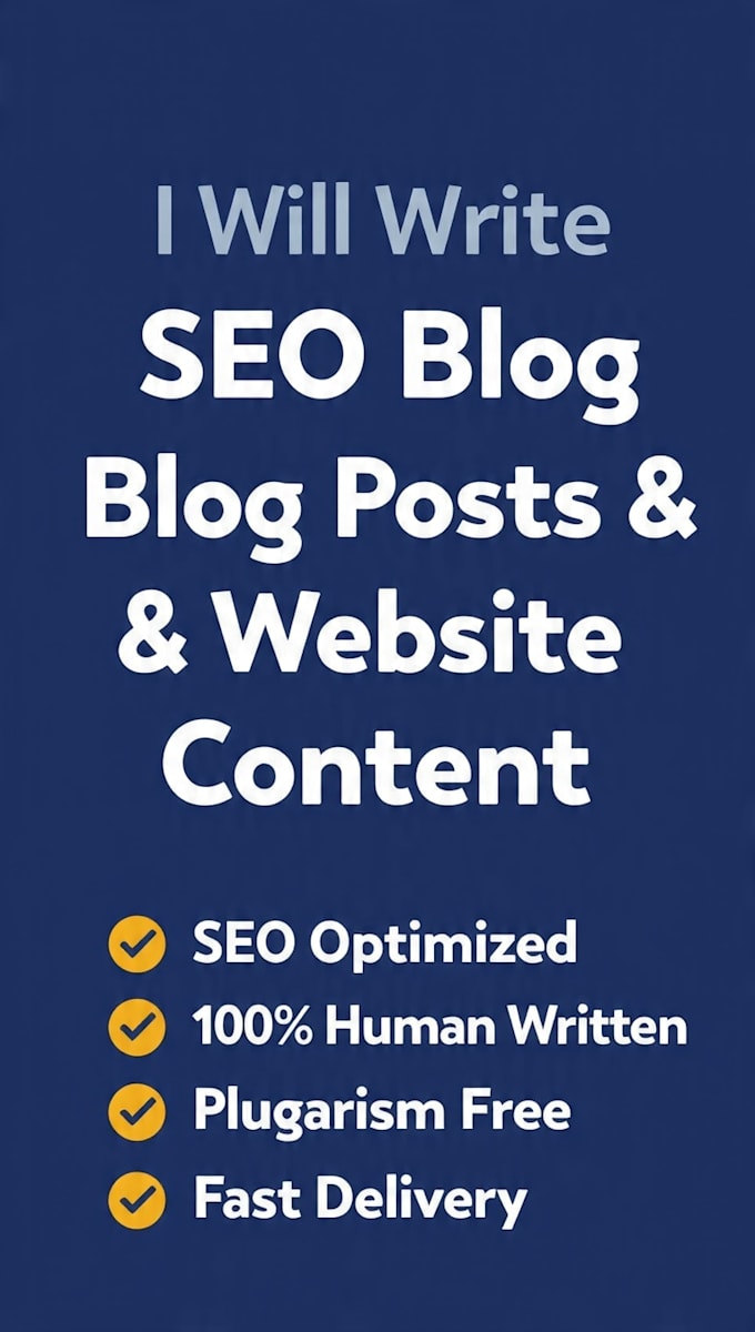 write SEO optimized blog posts and articles for your website