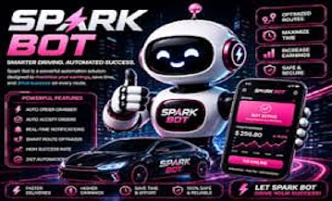 setup spark driver bot, spark delivery bot auto accept orders bot, spark