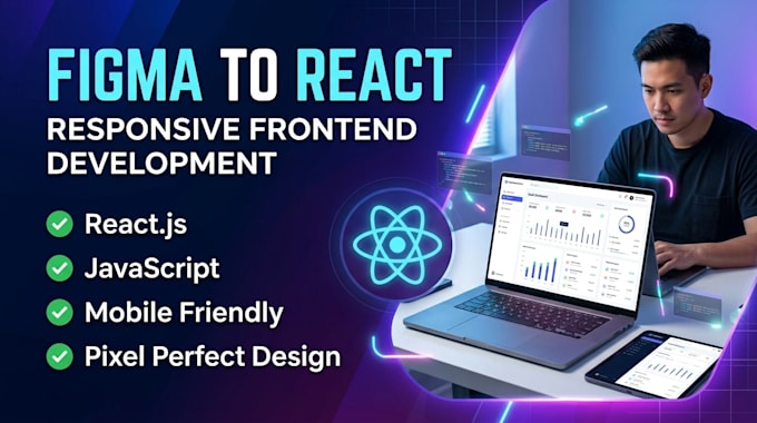 convert figma, PSD or xd to react website