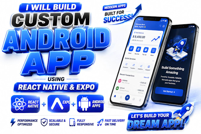 build custom android app using react native and expo