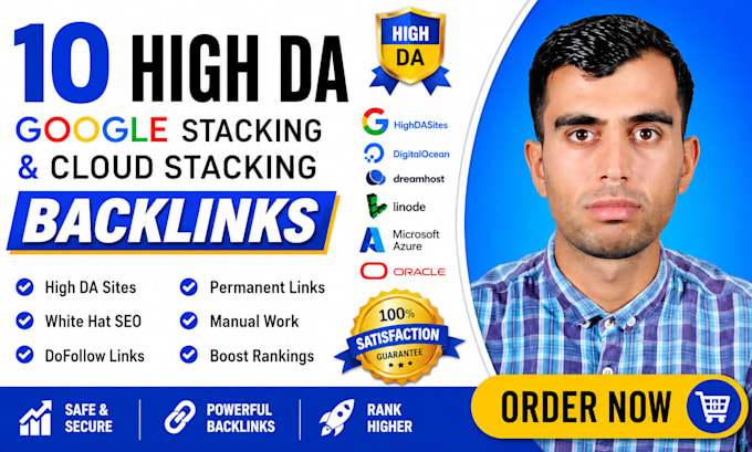 create 10 stacking properties google and cloud backlinks