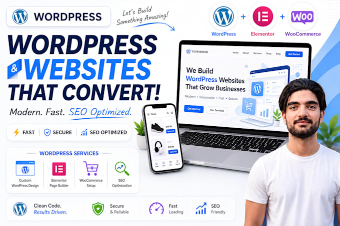 create a modern wordpress and fullstack website