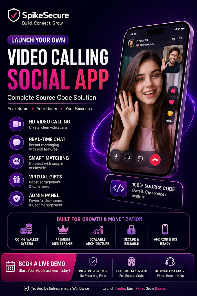 develop a video calling social media app