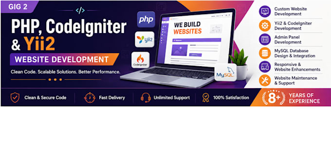 develop or customize PHP, codeigniter and yii2 websites