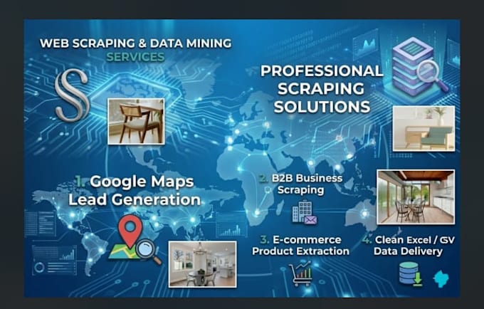 do web scraping, data mining, and google maps scraping