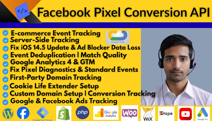 setup facebook pixel conversion API, ios 14 update, ga4, server side tracking