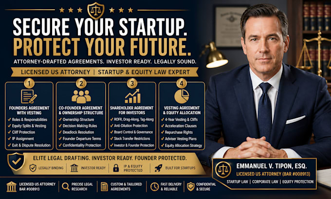 prepare a founder vesting agreement and equity allocation plan