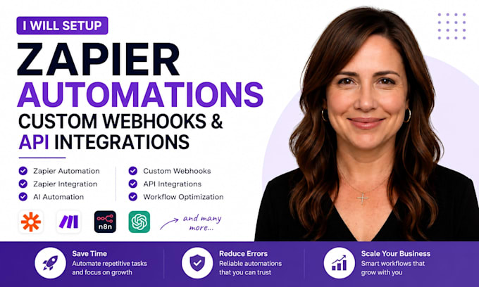 setup zapier automations, custom webhooks and api integrations