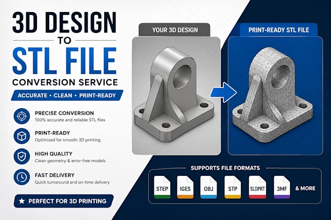 convert your 3d design into an stl file