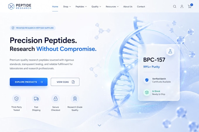 build peptide website peptide store research peptide woocommerce peptide website
