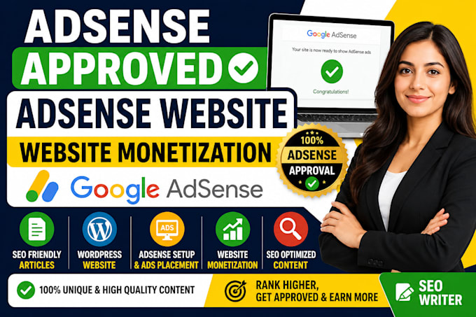 adsense approved adsense website website monetization google adsense seo writer