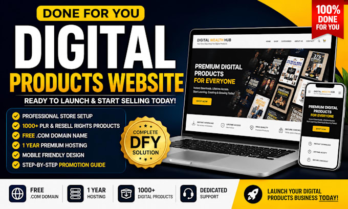 create a done for you digital product store ready to sell