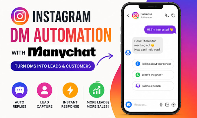 set up instagram dm automation with manychat for lead generation