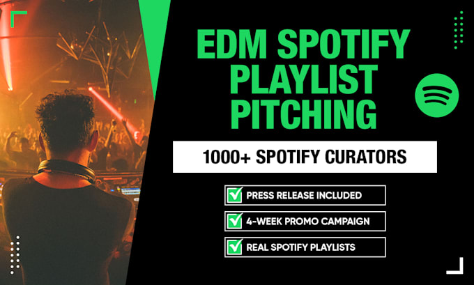 pitch and promote your edm house track to 1000 spotify playlists