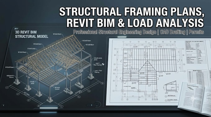 provide structural framing plans, revit bim, and load analysis