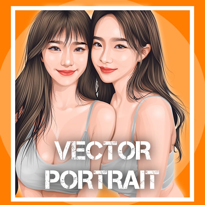 draw semi realistic vector portrait with soft shading from photo