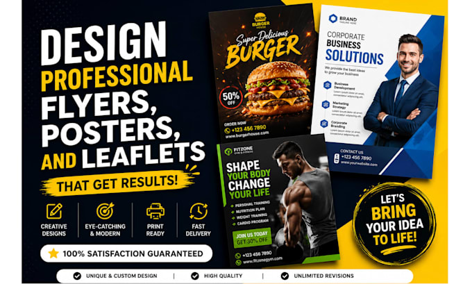 design a professional flyers, posters, and leaflets
