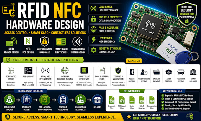 design rfid reader nfc pcb access control hardware and wireless communication